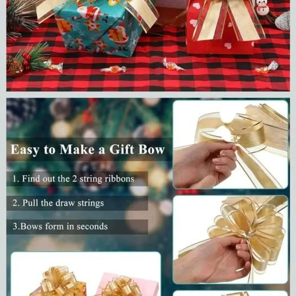 WILLBOND 20 Pieces 6 Inch Pull Bows Gift Wrapping Ribbon Pull Bows